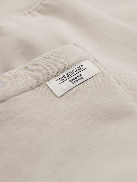 Ombre Clothing Muške pamučne trenirke BASIC s nepodstavljenom nogavicom - svijetlo bež V1 OM-PABS-0304 Ombre Clothing