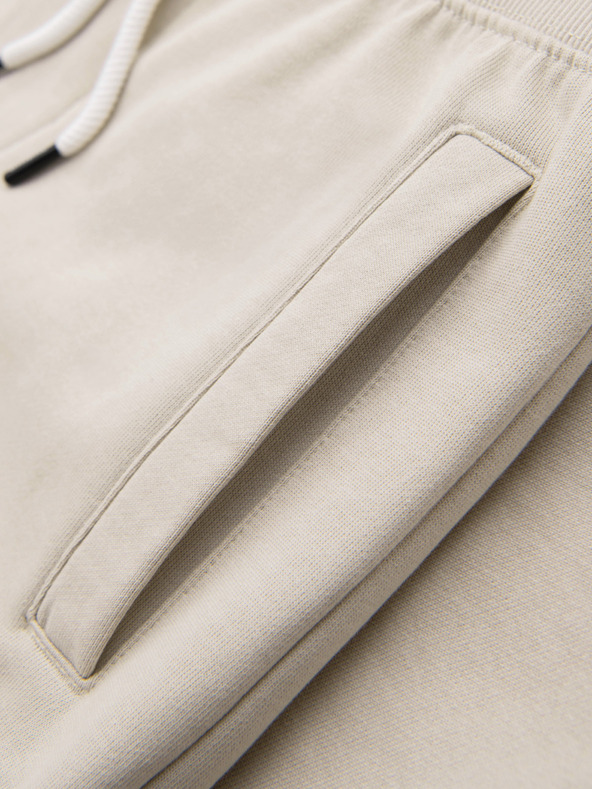 Ombre Clothing Muške pamučne trenirke BASIC s nepodstavljenom nogavicom - svijetlo bež V1 OM-PABS-0304 Ombre Clothing