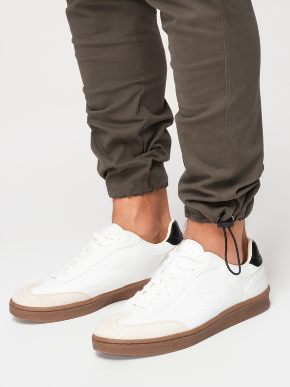 Ombre Clothing Muške cargo hlače s ravnim nogavicama i povlačnim lemom - grafit V3 P1516 Ombre Clothing