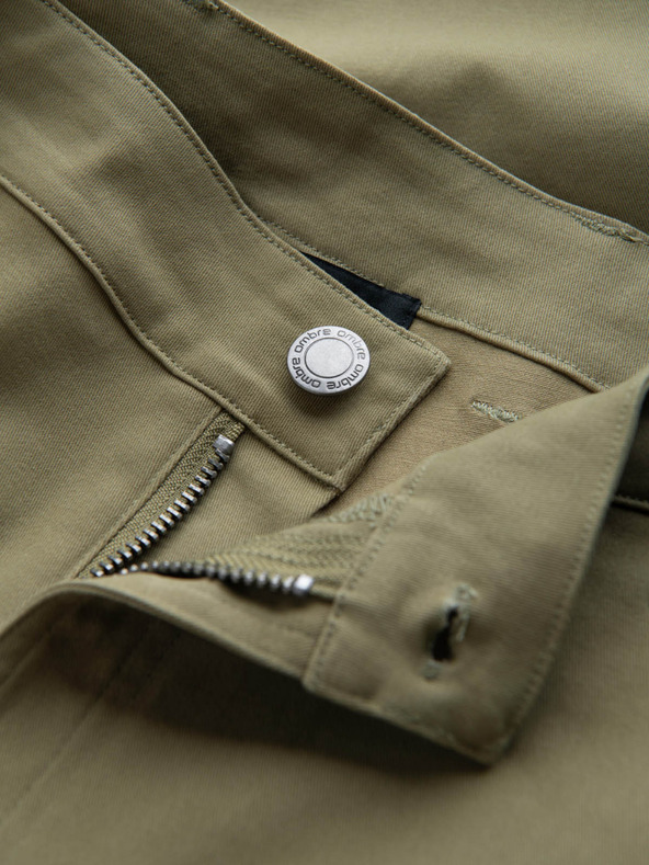 Ombre Clothing Muške cargo hlače s ravnim nogavicama i patentnim džepovima - maslinasta boja V2 P1517 Ombre Clothing