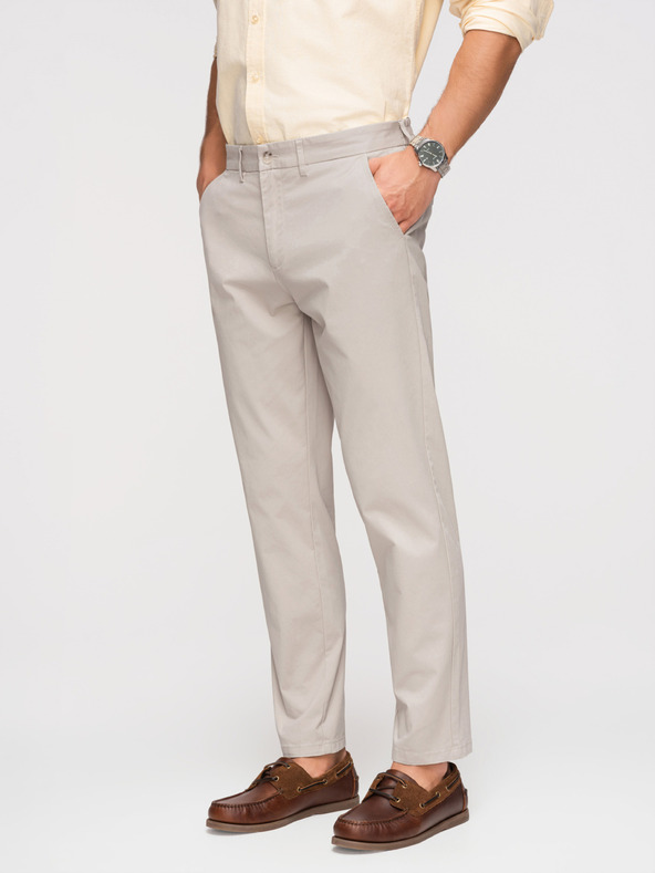 Ombre Clothing Muške hlače chino REGULAR FIT - bež V2 OM-PACP-0293 Ombre Clothing