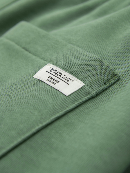 Ombre Clothing Muške pamučne trenirke BASIC s nepodstavljenom nogavicom - zelene V3 OM-PABS-0304 Ombre Clothing