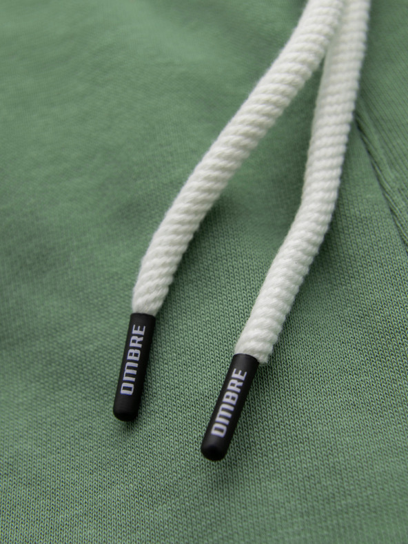 Ombre Clothing Muške pamučne trenirke BASIC s nepodstavljenom nogavicom - zelene V3 OM-PABS-0304 Ombre Clothing