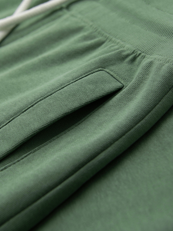 Ombre Clothing Muške pamučne trenirke BASIC s nepodstavljenom nogavicom - zelene V3 OM-PABS-0304 Ombre Clothing