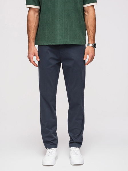 Ombre Clothing Muške čvrste hlače chino REGULAR FIT - tamno plave V4 OM-PACP-0293 Ombre Clothing