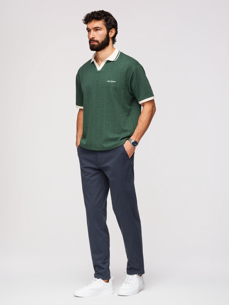 Ombre Clothing Muške čvrste hlače chino REGULAR FIT - tamno plave V4 OM-PACP-0293 Ombre Clothing