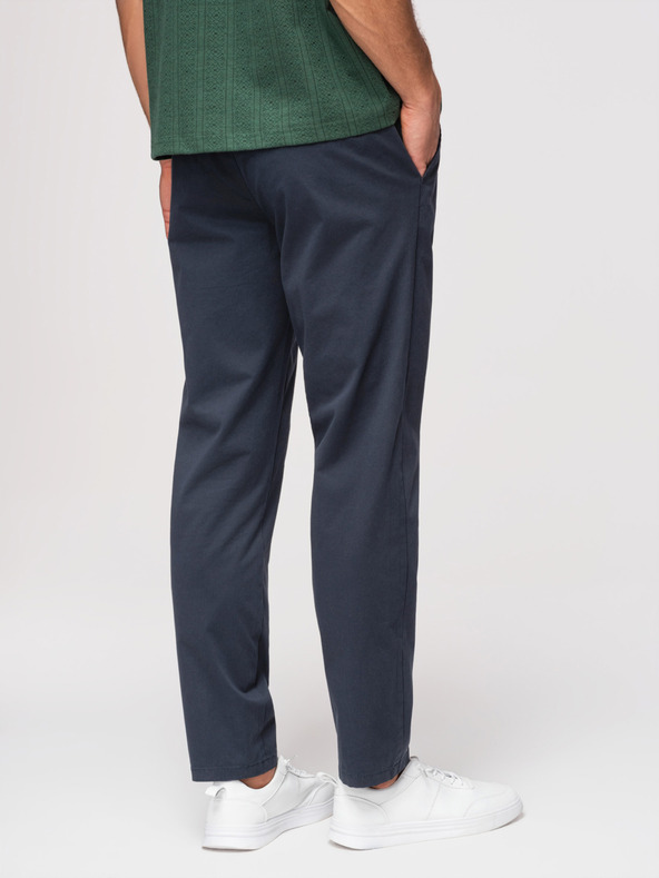 Ombre Clothing Muške čvrste hlače chino REGULAR FIT - tamno plave V4 OM-PACP-0293 Ombre Clothing