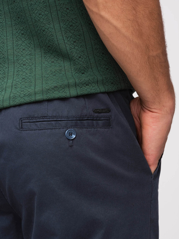 Ombre Clothing Muške čvrste hlače chino REGULAR FIT - tamno plave V4 OM-PACP-0293 Ombre Clothing