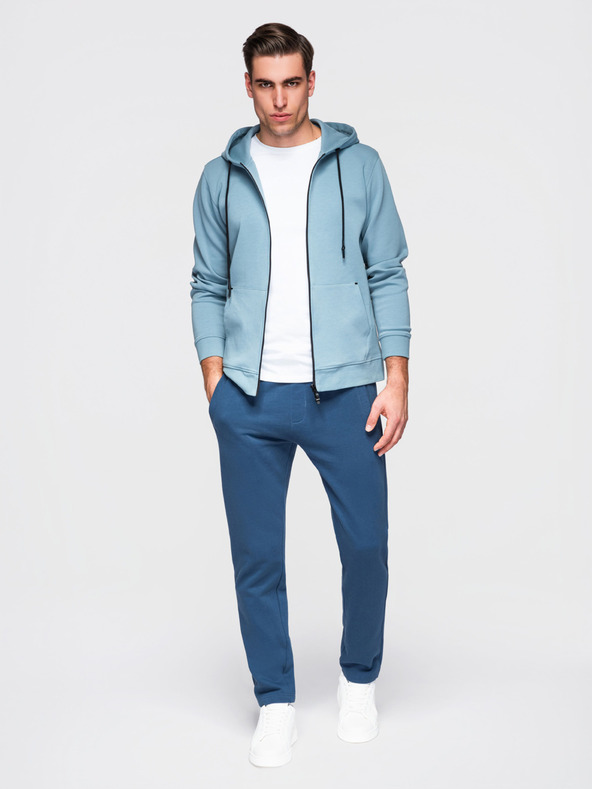 Ombre Clothing Muške pamučne sportske hlače BASIC bez podstave - tamno plave V4 OM-PABS-0304 Ombre Clothing