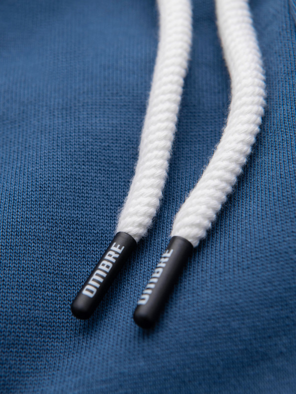 Ombre Clothing Muške pamučne sportske hlače BASIC bez podstave - tamno plave V4 OM-PABS-0304 Ombre Clothing