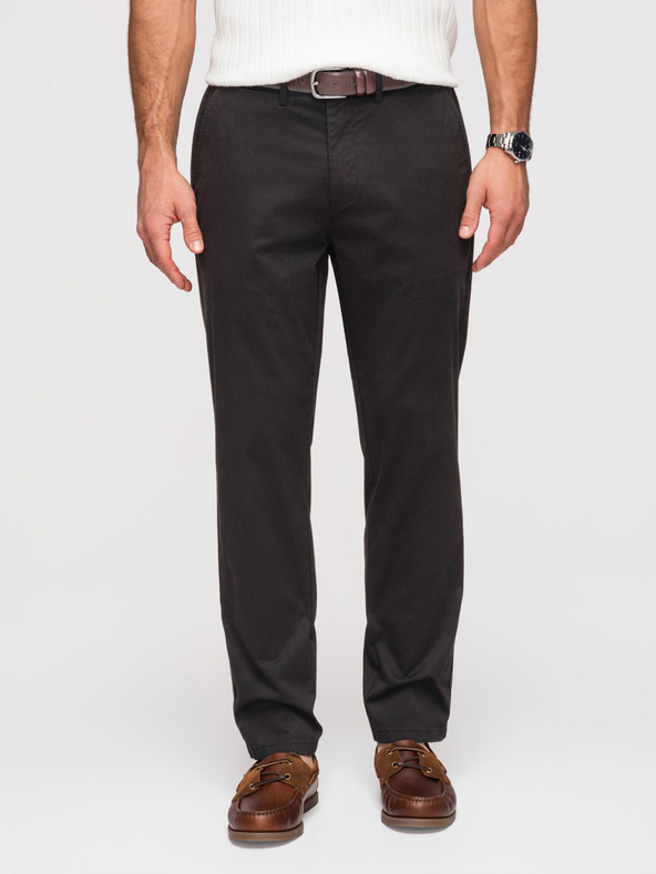 Ombre Clothing Muške chino hlače REGULAR FIT - crne V5 OM-PACP-0293 Ombre Clothing