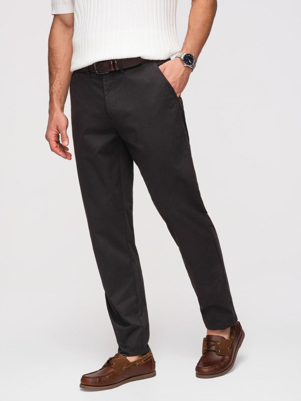 Ombre Clothing Muške chino hlače REGULAR FIT - crne V5 OM-PACP-0293 Ombre Clothing