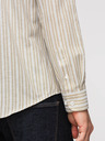 Ombre Clothing Muška pamučna košulja REGULAR FIT s finom prugom - bež V1 K703 Ombre Clothing