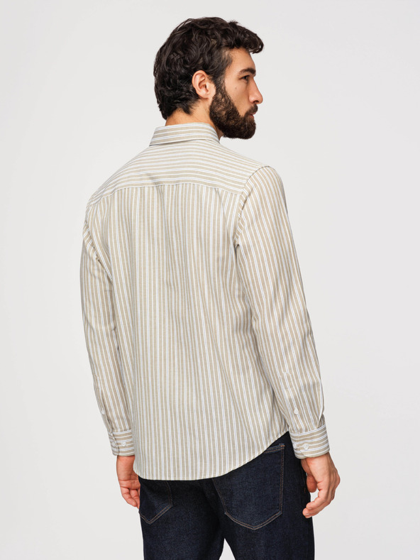 Ombre Clothing Muška pamučna košulja REGULAR FIT s finom prugom - bež V1 K703 Ombre Clothing