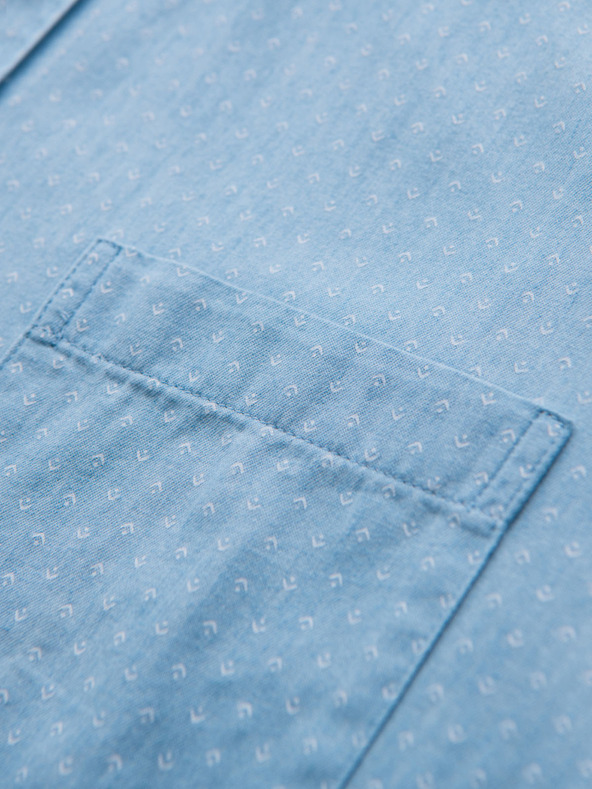 Ombre Clothing Muška pamučna košulja od finog denima s uzorkom - svetlo plava V1 K702 Ombre Clothing