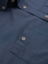 Ombre Clothing Muška lanena košulja s klasičnim ovratnikom i džepovima REGULAR FIT - plava V4 OM-SHCS-0134 Ombre Clothing