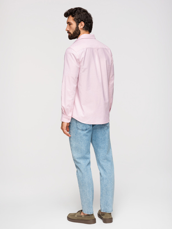 Ombre Clothing Muška pastelna pamučna oxford košulja - svetlo roze V1 K705 Ombre Clothing