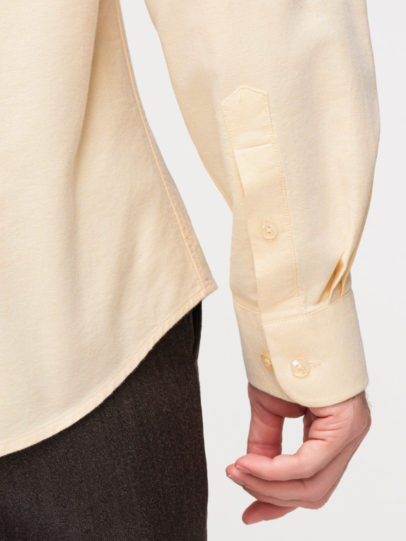 Ombre Clothing Pastelna pamučna muška oxford košulja - svetlo žuta V3 K705 Ombre Clothing