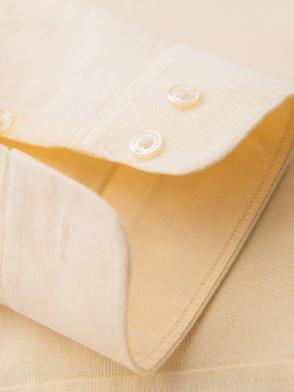 Ombre Clothing Pastelna pamučna muška oxford košulja - svetlo žuta V3 K705 Ombre Clothing