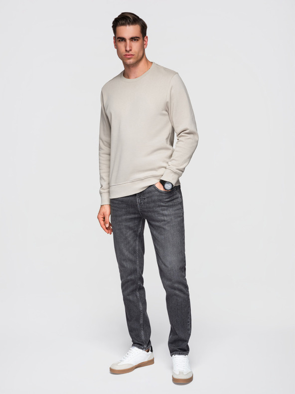 Ombre Clothing Muška majica BASIC s okruglim izrezom - svetlo bež Ombre Clothing