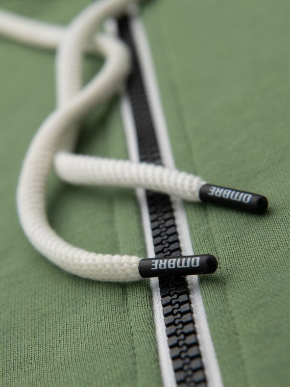 Ombre Clothing Muška pamučna majica BASIC na rajsferslus s kapuljačom - zelena V3 OM-SSBZ-0272 Ombre Clothing