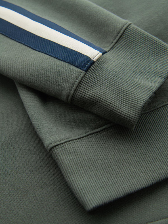 Ombre Clothing Muška majica s visokim ovratnikom i lemom - maslinasta V2 B1718 Ombre Clothing