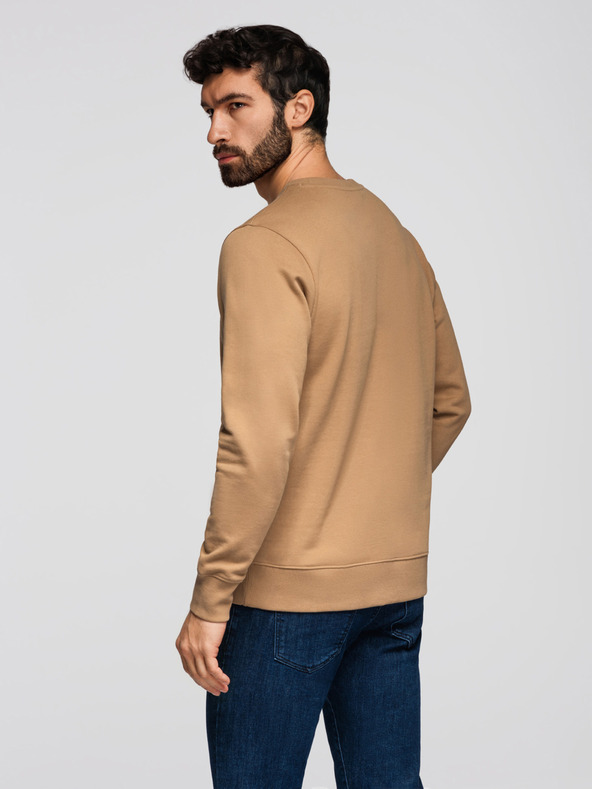 Ombre Clothing Muška majica BASIC s okruglim izrezom - smeđa Ombre Clothing