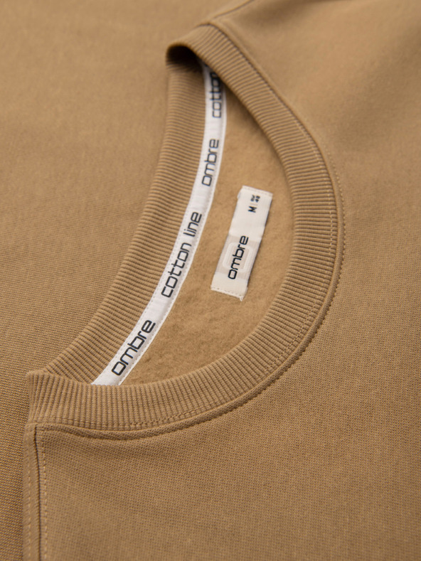 Ombre Clothing Muška majica BASIC s okruglim izrezom - smeđa Ombre Clothing