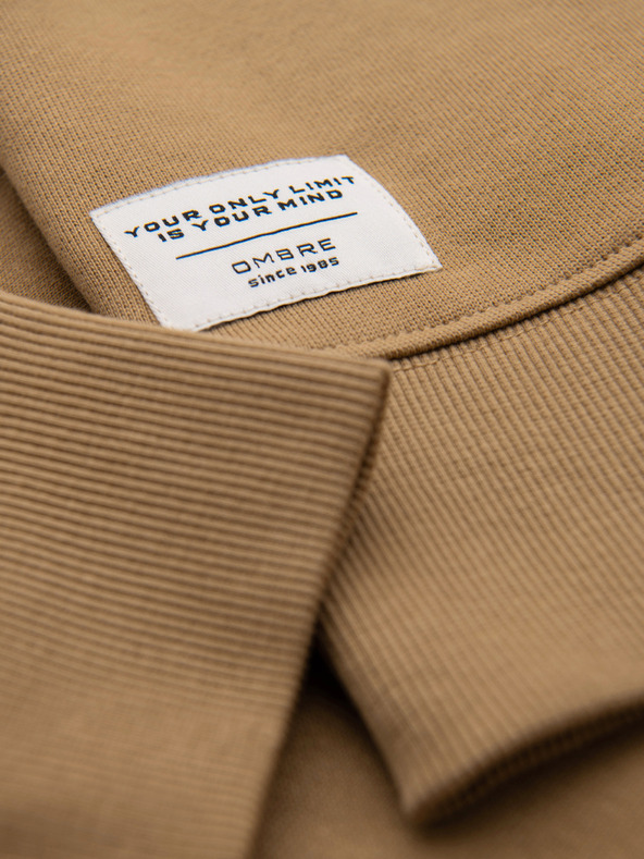 Ombre Clothing Muška majica BASIC s okruglim izrezom - smeđa Ombre Clothing