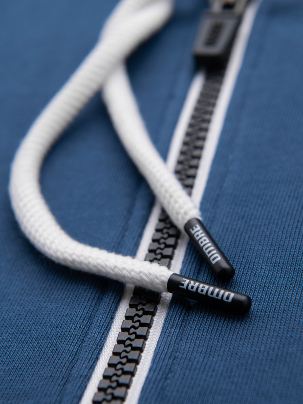 Ombre Clothing Muška pamučna majica BASIC na rajsferslus s kapuljačom - tamno plava V4 OM-SSBZ-0272 Ombre Clothing