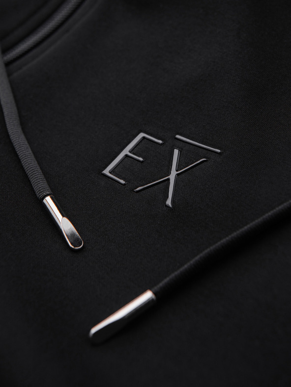 Ombre Clothing Muška majica s kapuljačom od glatkog pletiva - crna V1 OM-SZBC-0196 Ombre Clothing