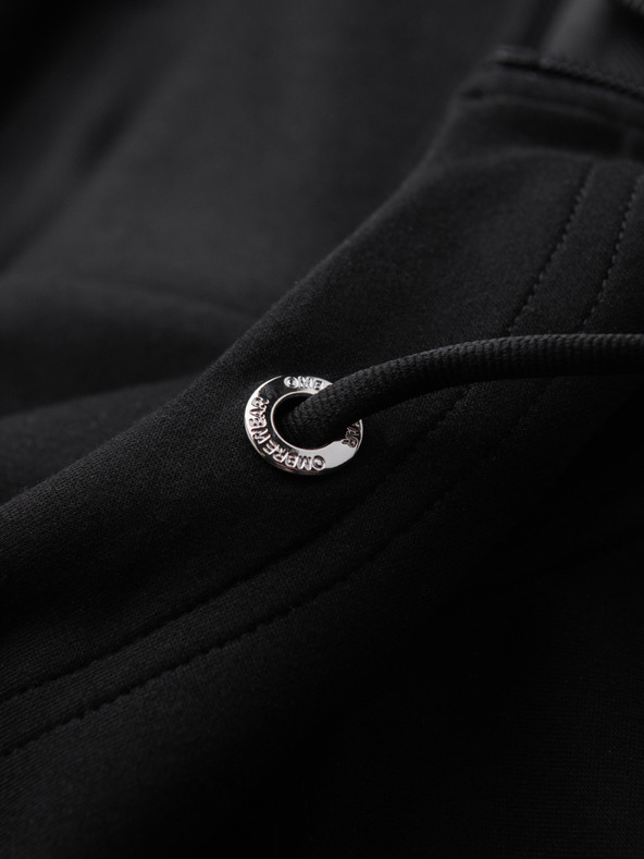 Ombre Clothing Muška majica s kapuljačom od glatkog pletiva - crna V1 OM-SZBC-0196 Ombre Clothing