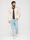 Ombre Clothing Muška majica s visokim ovratnikom i lemom - kremasta V3 B1718 Ombre Clothing