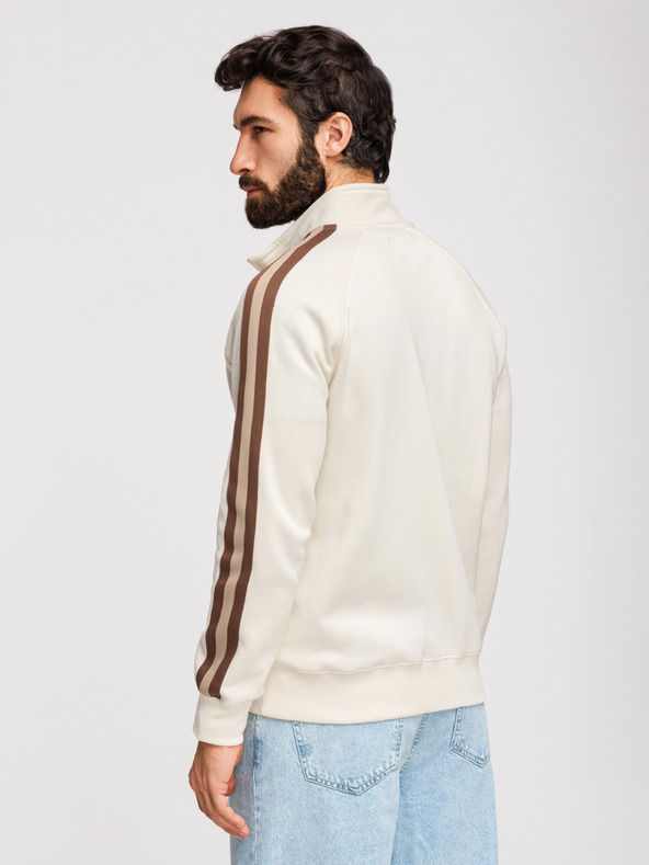 Ombre Clothing Muška majica s visokim ovratnikom i lemom - kremasta V3 B1718 Ombre Clothing