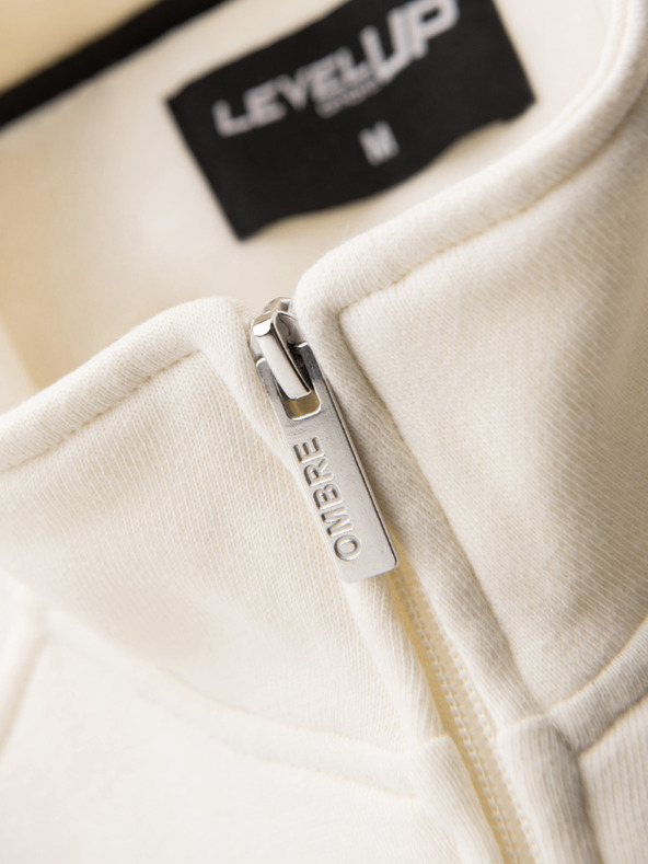 Ombre Clothing Muška majica s visokim ovratnikom i lemom - kremasta V3 B1718 Ombre Clothing