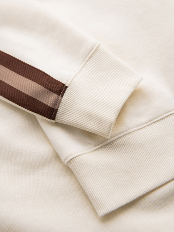 Ombre Clothing Muška majica s visokim ovratnikom i lemom - kremasta V3 B1718 Ombre Clothing