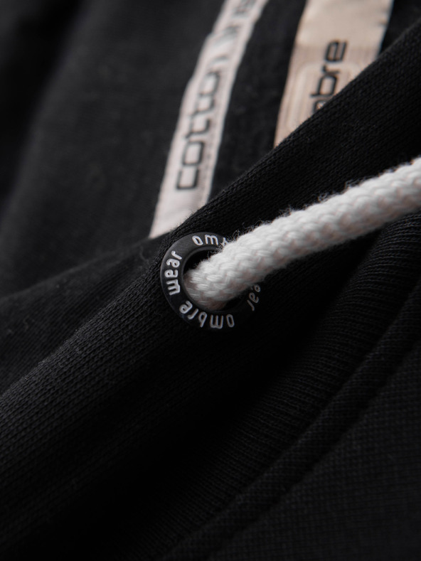 Ombre Clothing Muška pamučna majica BASIC s džepom za kangaroo s kapuljačom - crna Ombre Clothing