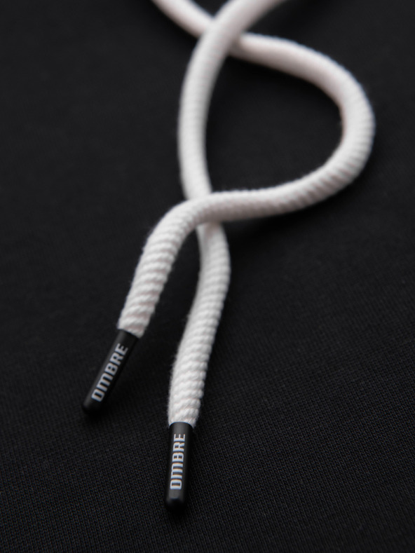 Ombre Clothing Muška pamučna majica BASIC s džepom za kangaroo s kapuljačom - crna Ombre Clothing