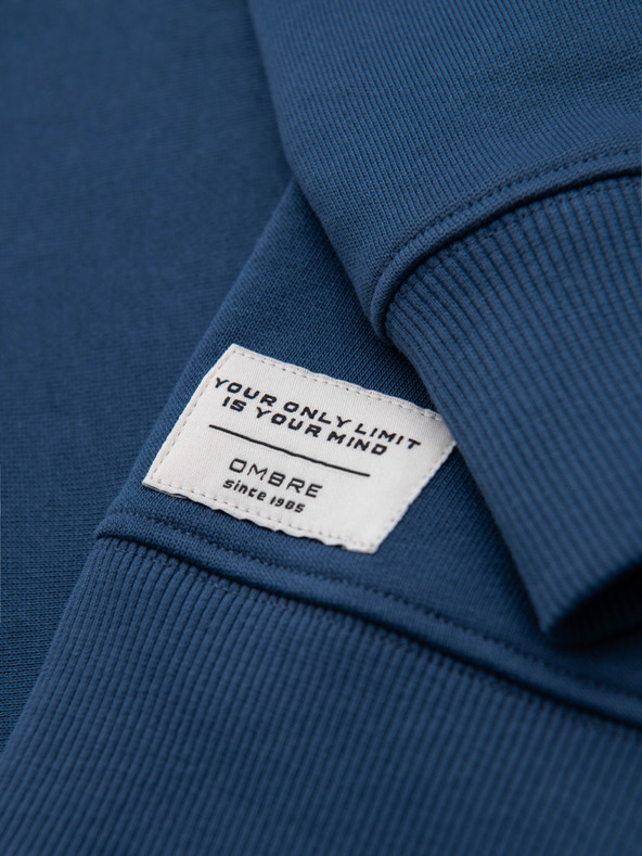 Ombre Clothing Muška majica BASIC s okruglim izrezom - tamno plava Ombre Clothing