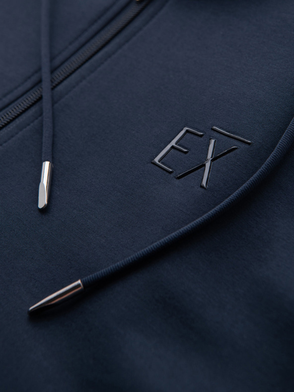 Ombre Clothing Muška majica s kapuljačom od glatkog pletenea - tamno plava V4 OM-SZBC-0196 Ombre Clothing