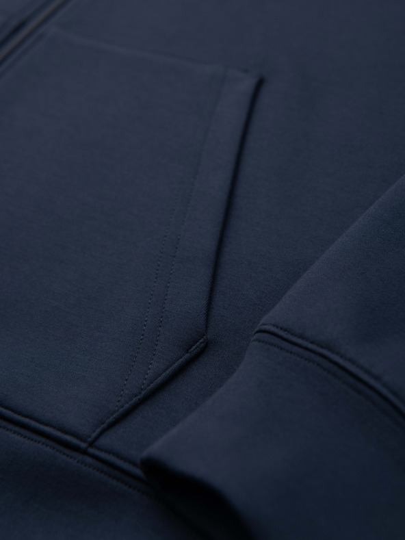 Ombre Clothing Muška majica s kapuljačom od glatkog pletenea - tamno plava V4 OM-SZBC-0196 Ombre Clothing