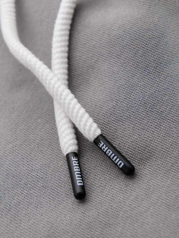 Ombre Clothing Muška pamučna majica BASIC s kapuljačom na rajsferslus - siva V8 OM-SSBZ-0272 Ombre Clothing