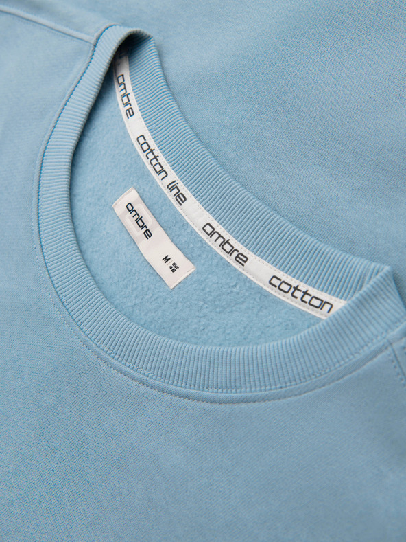Ombre Clothing Muška majica BASIC s okruglim izrezom - plava Ombre Clothing