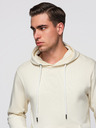 Ombre Clothing Muška pamučna majica BASIC s kengurujačom i kapuljačom - krem Ombre Clothing