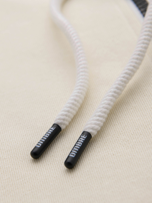 Ombre Clothing Muška pamučna elastična majica s kapuljačom BASIC - krem V11 OM-SSBZ-0272 Ombre Clothing