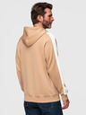 Ombre Clothing Muška majica s kapuljačom bez gumba i rubom - bež V4 B1717 Ombre Clothing