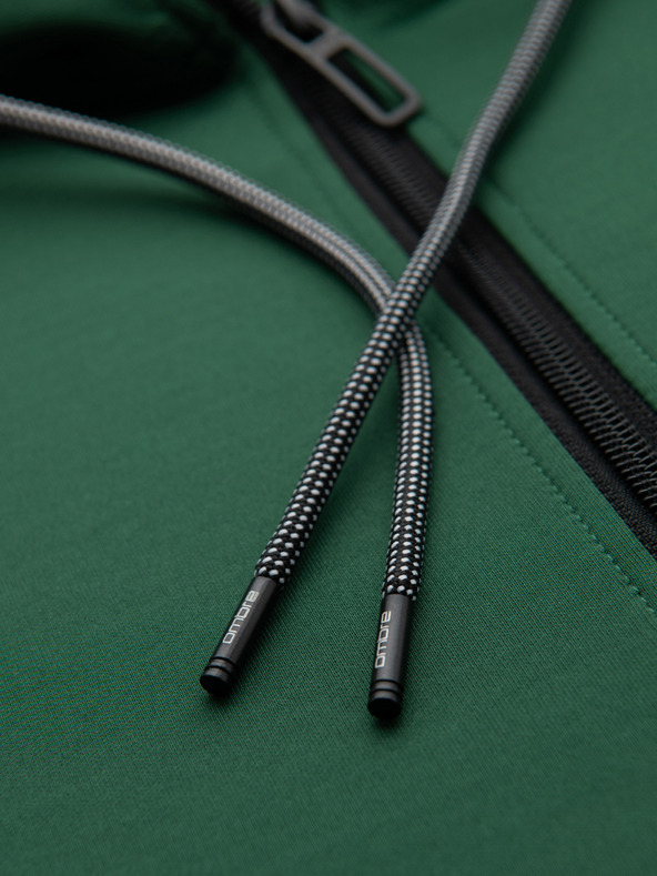 Ombre Clothing Muška rozpopinjača majica s kapuljačom i rubom - tamno zelena V7 B1717 Ombre Clothing