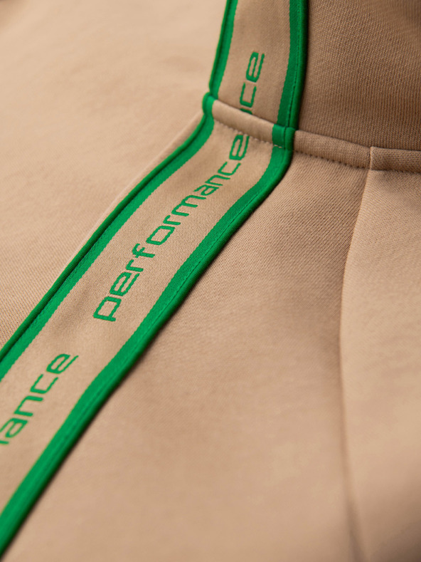 Ombre Clothing Muška majica na rajsferslus s kontrastnim rubom i visokim ovratnikom - smeđa V1 B1715 Ombre Clothing