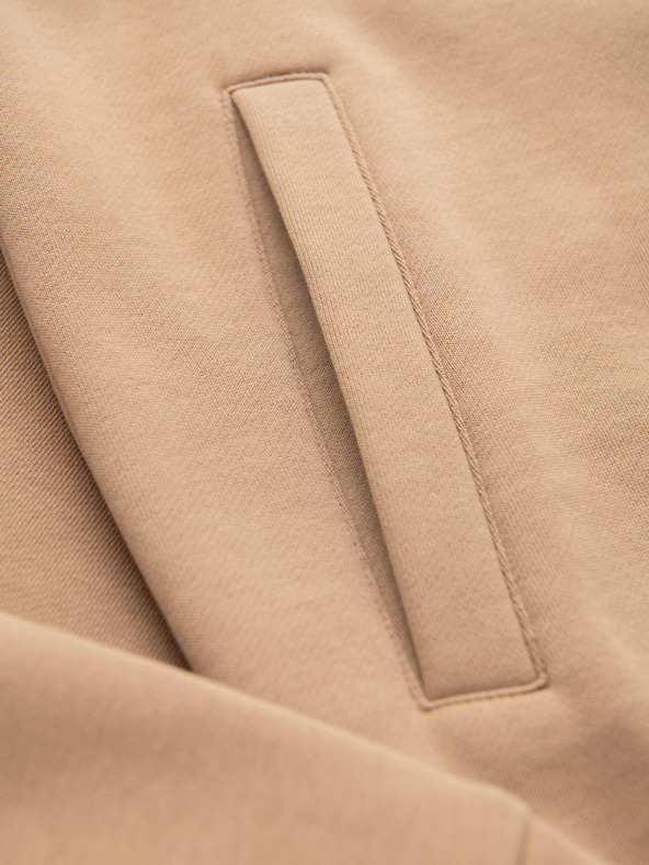 Ombre Clothing Muška majica na rajsferslus s kontrastnim rubom i visokim ovratnikom - smeđa V1 B1715 Ombre Clothing