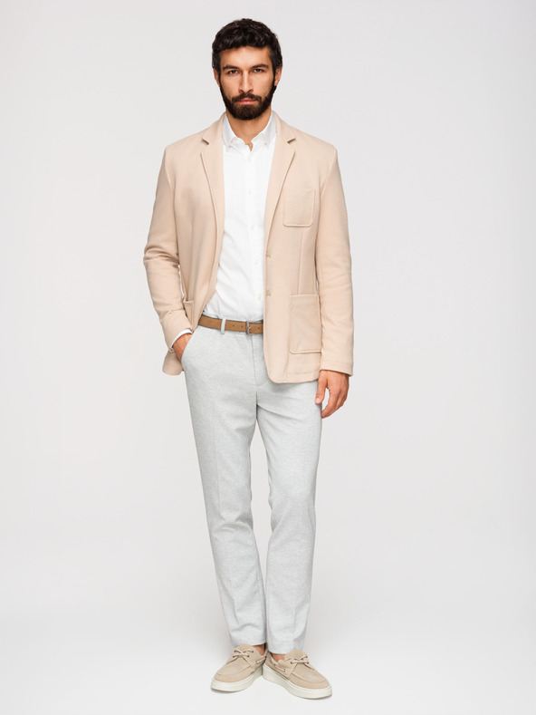 Ombre Clothing Muška pletena sakoa slim fit kroja s finom strukturom - bež V5 M165 Ombre Clothing